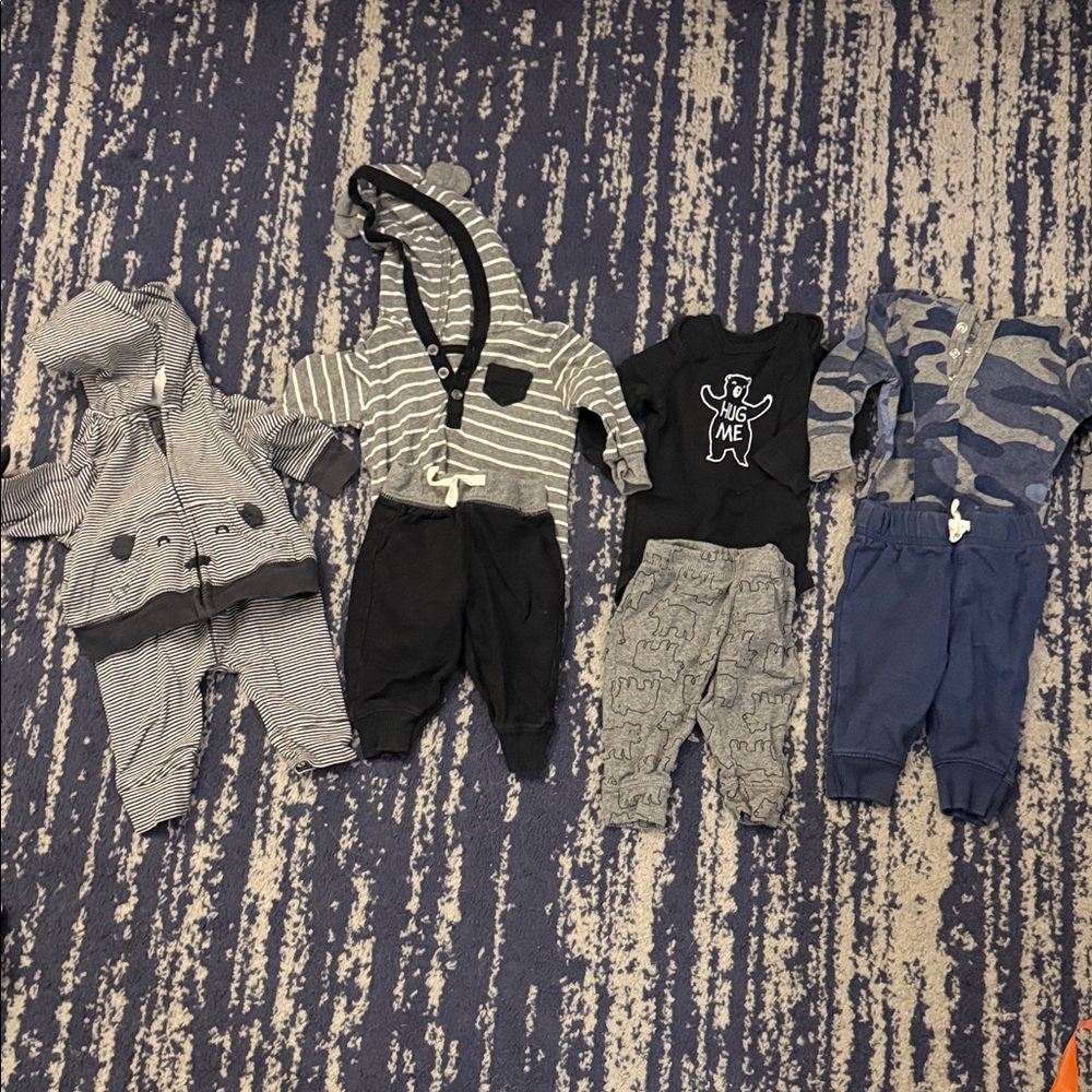 Carter's Kids 4 Matching Sets - Black, Gray, Blue
